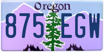 OR license plate 875EGW
