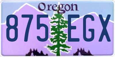 OR license plate 875EGX