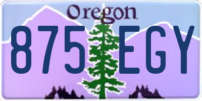 OR license plate 875EGY