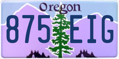 OR license plate 875EIG