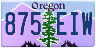 OR license plate 875EIW