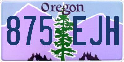 OR license plate 875EJH