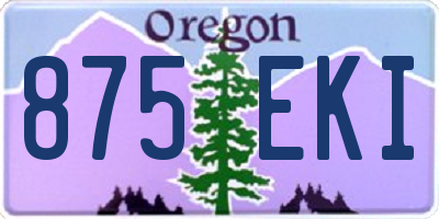 OR license plate 875EKI