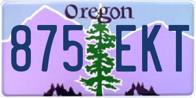 OR license plate 875EKT