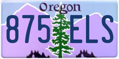 OR license plate 875ELS