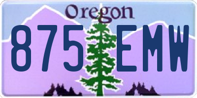 OR license plate 875EMW