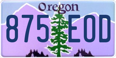 OR license plate 875EOD