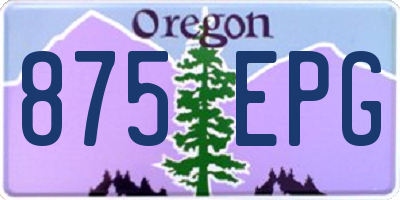 OR license plate 875EPG