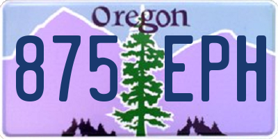 OR license plate 875EPH