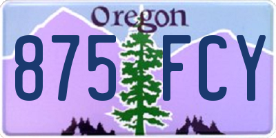 OR license plate 875FCY