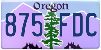 OR license plate 875FDC