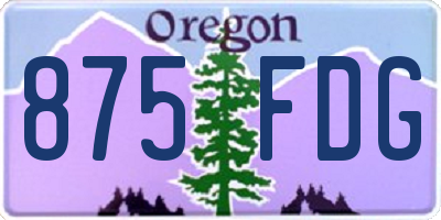 OR license plate 875FDG