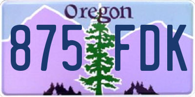 OR license plate 875FDK
