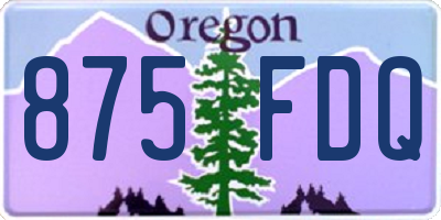 OR license plate 875FDQ