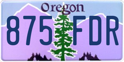 OR license plate 875FDR