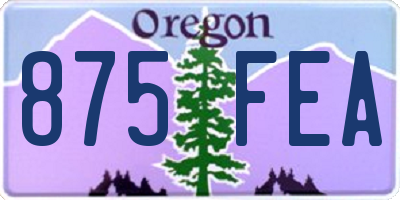 OR license plate 875FEA