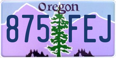 OR license plate 875FEJ