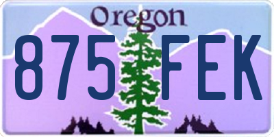 OR license plate 875FEK