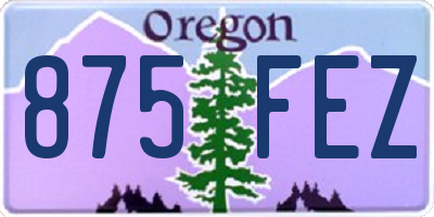 OR license plate 875FEZ