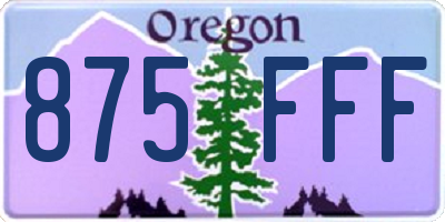 OR license plate 875FFF