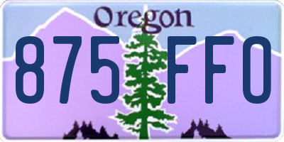 OR license plate 875FFO