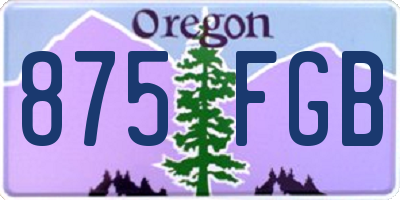 OR license plate 875FGB