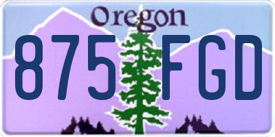 OR license plate 875FGD