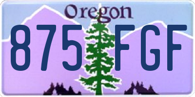 OR license plate 875FGF