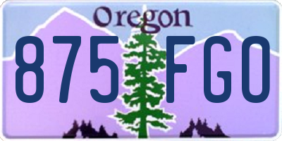 OR license plate 875FGO