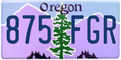 OR license plate 875FGR
