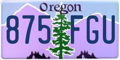 OR license plate 875FGU