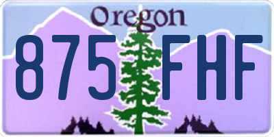OR license plate 875FHF