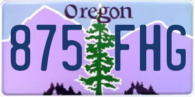 OR license plate 875FHG