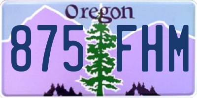 OR license plate 875FHM