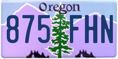 OR license plate 875FHN