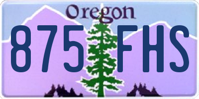 OR license plate 875FHS