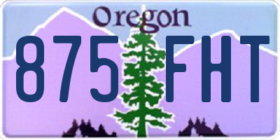 OR license plate 875FHT