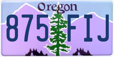 OR license plate 875FIJ