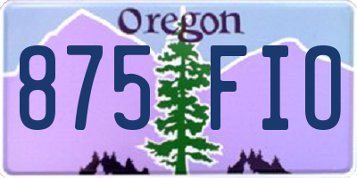 OR license plate 875FIO