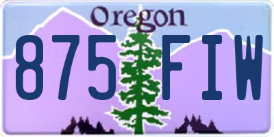 OR license plate 875FIW