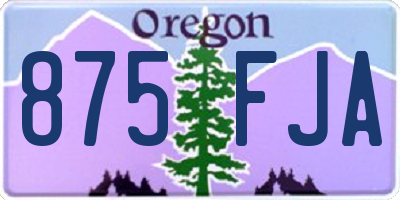 OR license plate 875FJA