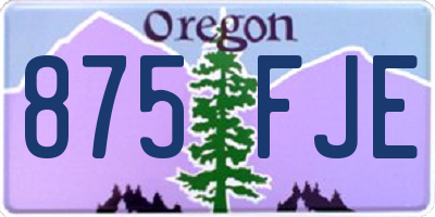 OR license plate 875FJE