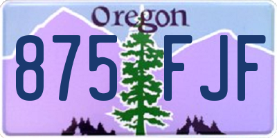 OR license plate 875FJF
