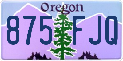OR license plate 875FJQ
