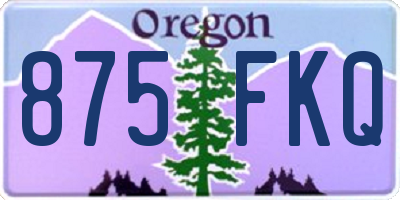 OR license plate 875FKQ