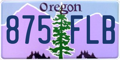 OR license plate 875FLB