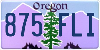 OR license plate 875FLI