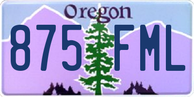 OR license plate 875FML