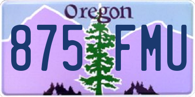 OR license plate 875FMU