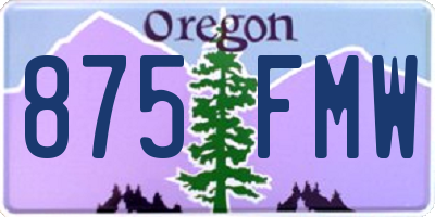 OR license plate 875FMW